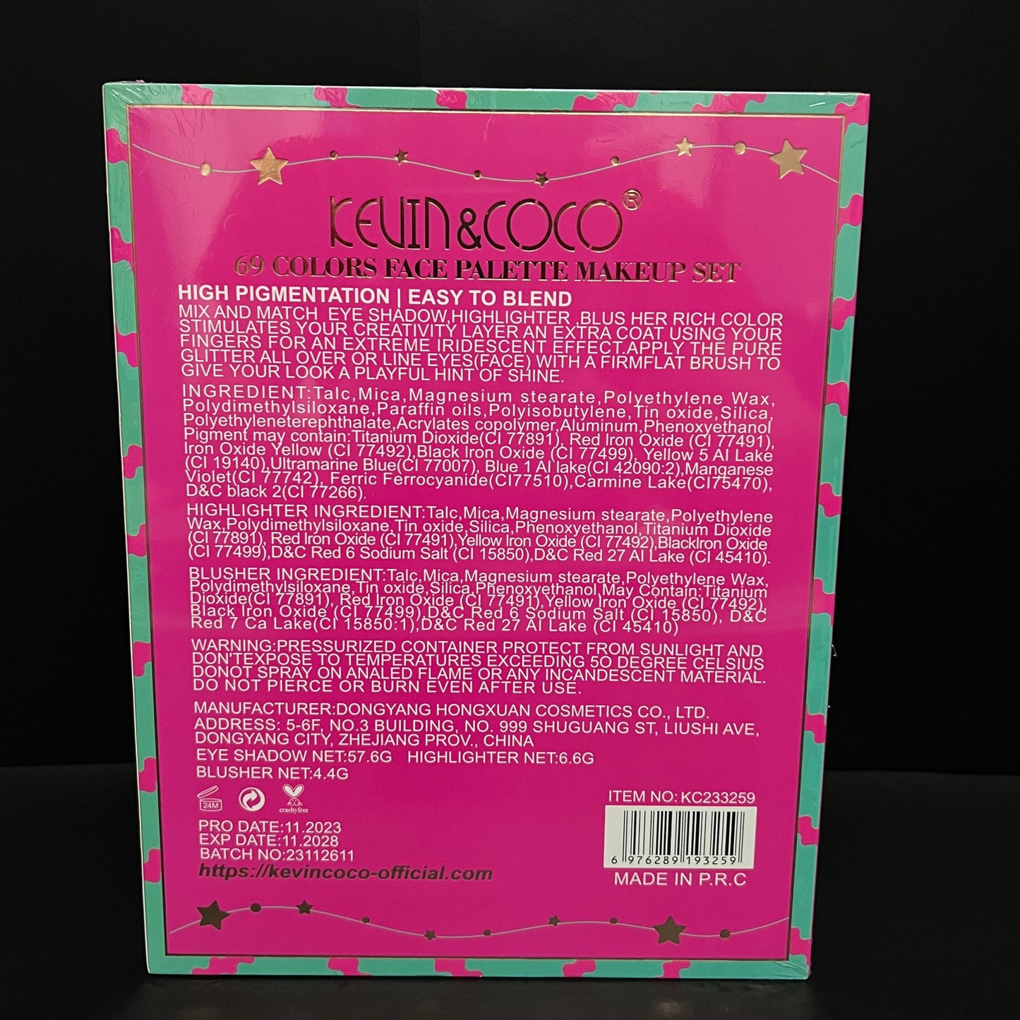 Paleta Maquillaje Kevin & Coco – Paleta Glam Feliz Año Nuevo
