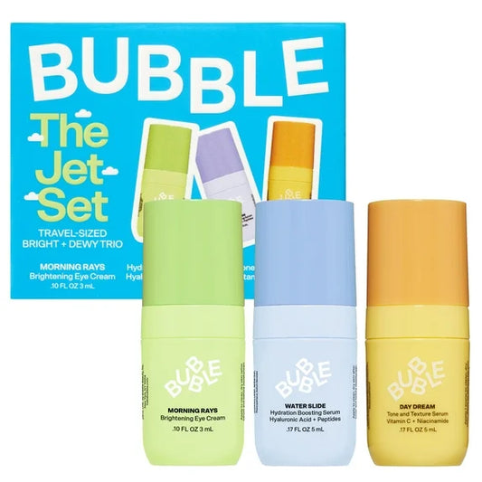 Kit de mini sueros Bubble Skincare The Jet Set Trio, para todo tipo de piel, para viaje y prueba, set de regalo de 3