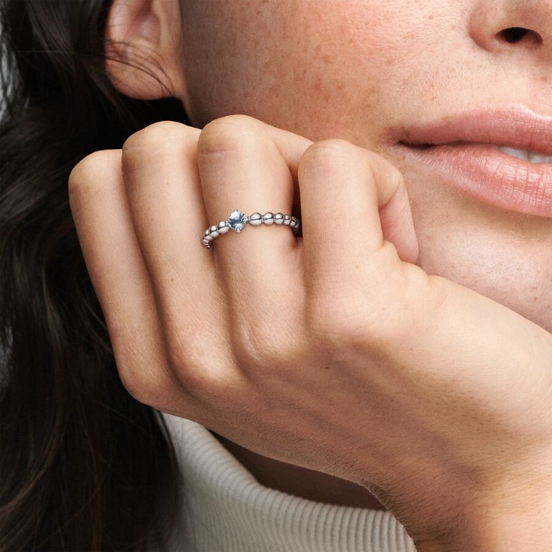 Anillo Pandora March Aqua Blue