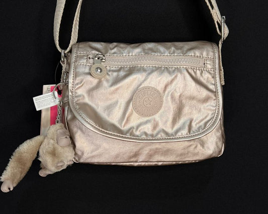 Bolso Kipling Rosado Metalico