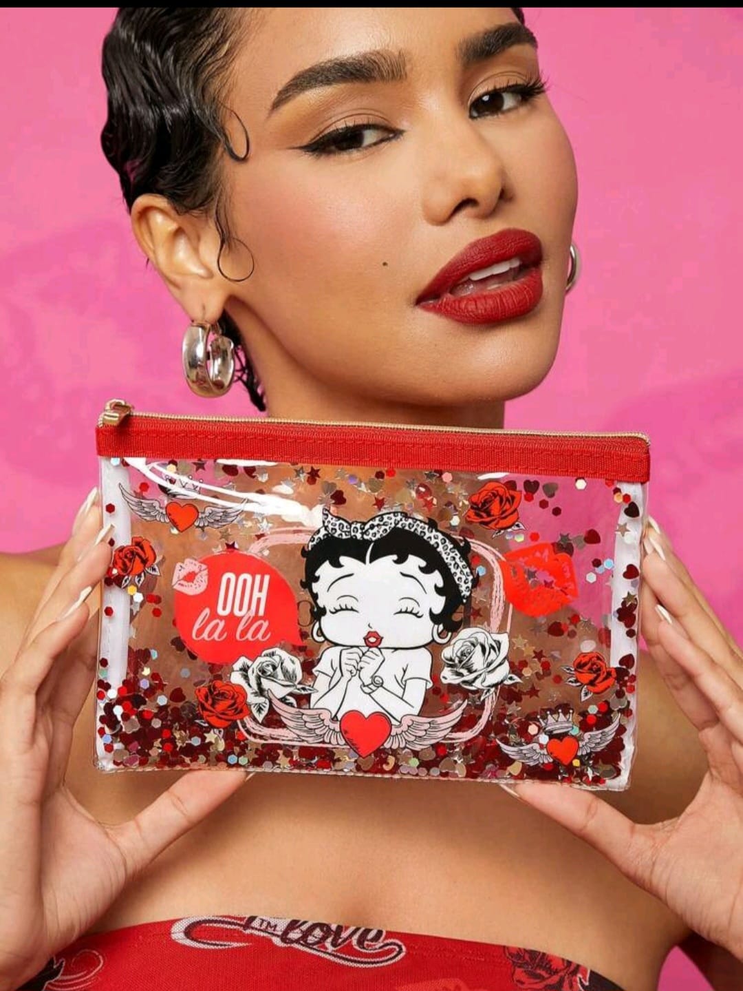 Betty Boop x SHEIN Bolsa de cosméticos transparente